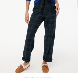 J.Crew Flannel Pajama Green / Blue Plaid Pants XS